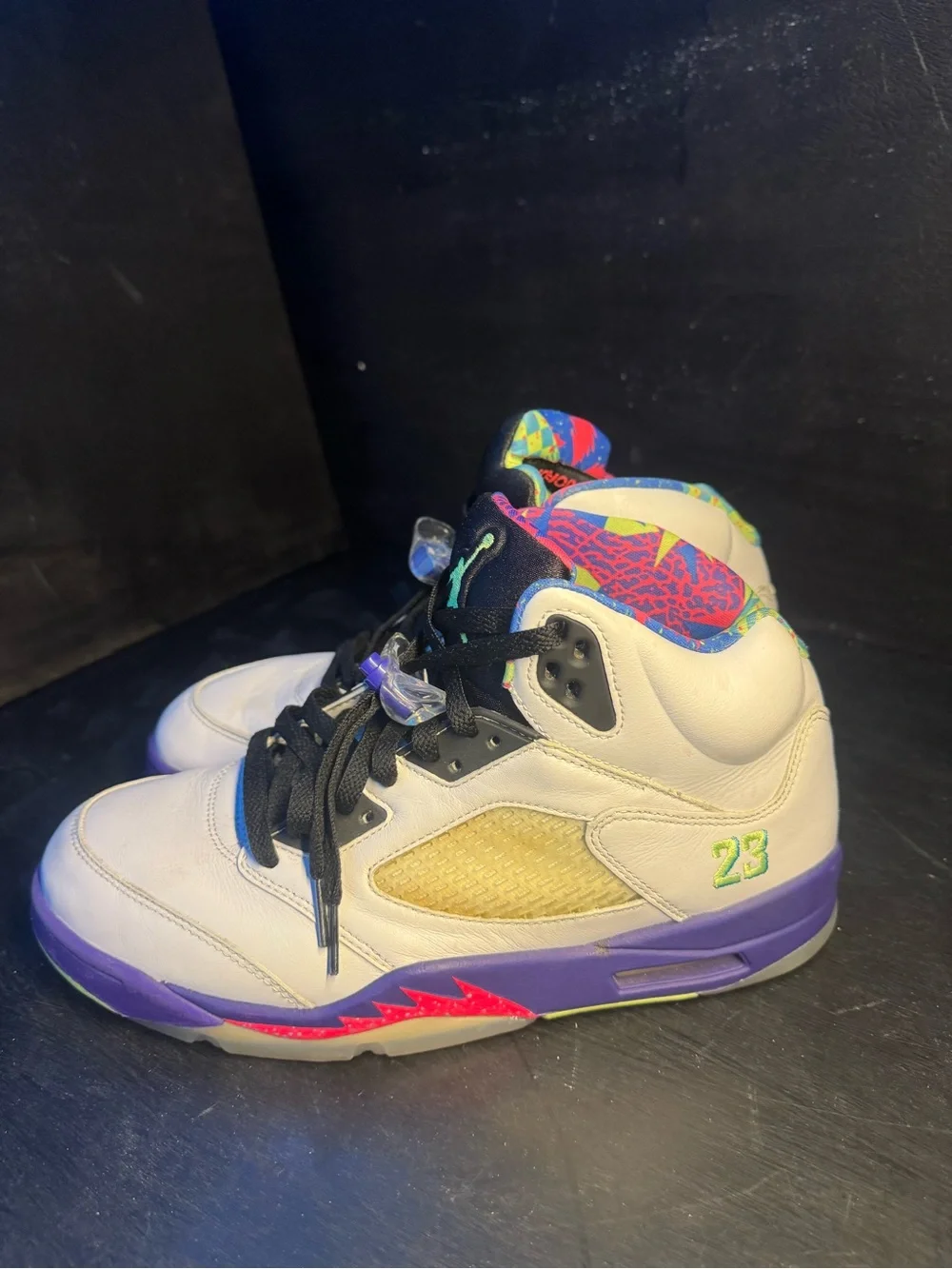 Jordan Retro 5 White/Purple Basketball Shoes